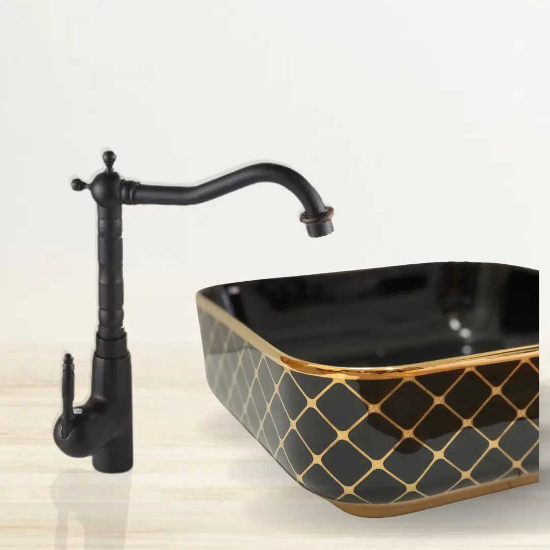 Cuba Apoio Quadrada Porcelana Vintage Retrô Preta Dourado