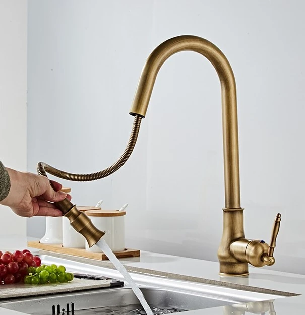 Torneira Gourmet Cozinha Bico Extensor Bronze Antigo 60101B