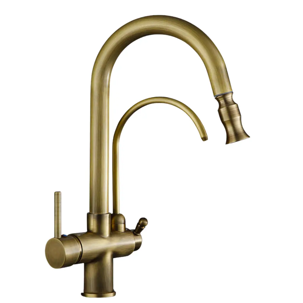Torneira Tremezzo - Cozinha Gourmet Vintage Filtro Bico Extensor Bronze