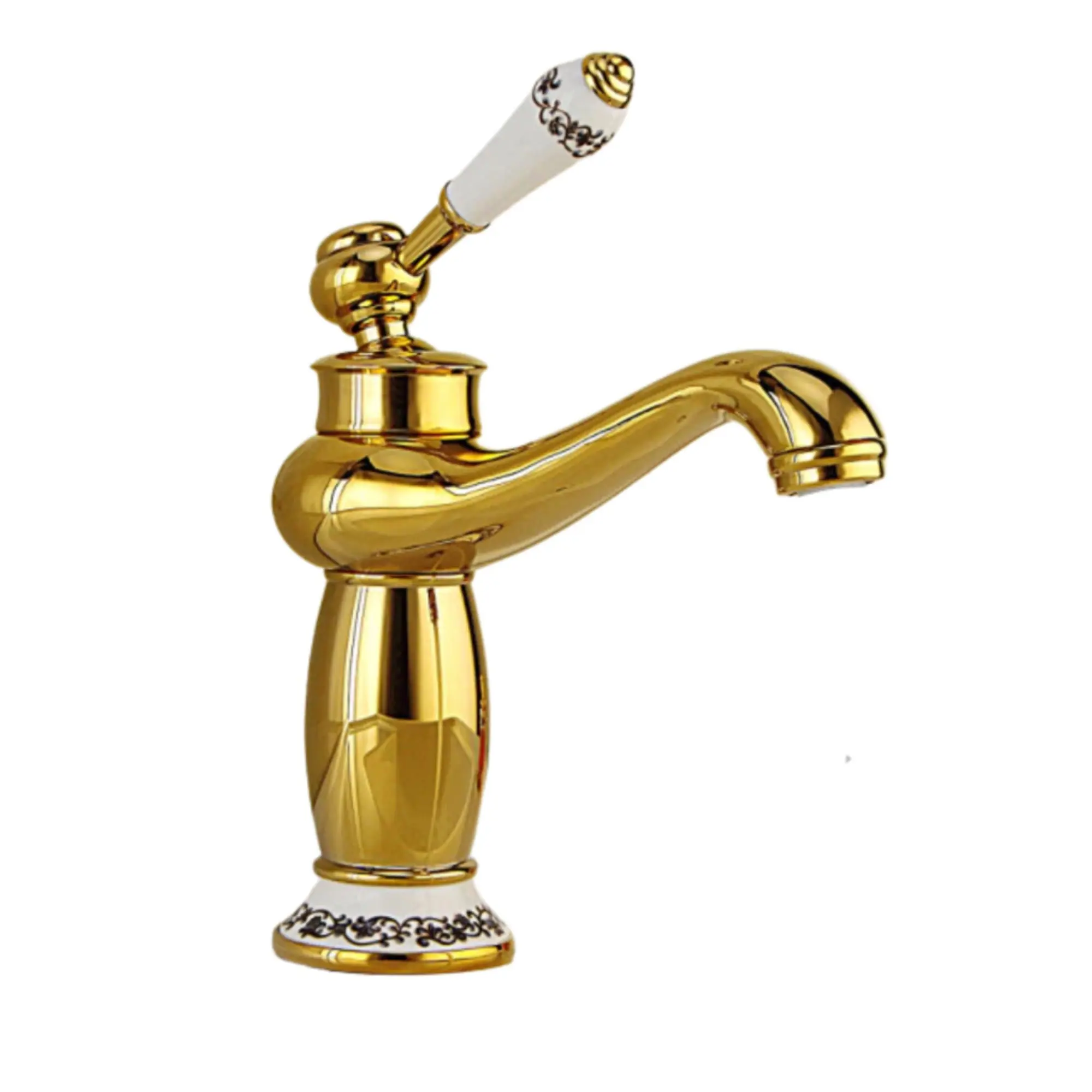 Torneira Super Luxo Ouro Pia / Lavabo Vintage + Porcelana