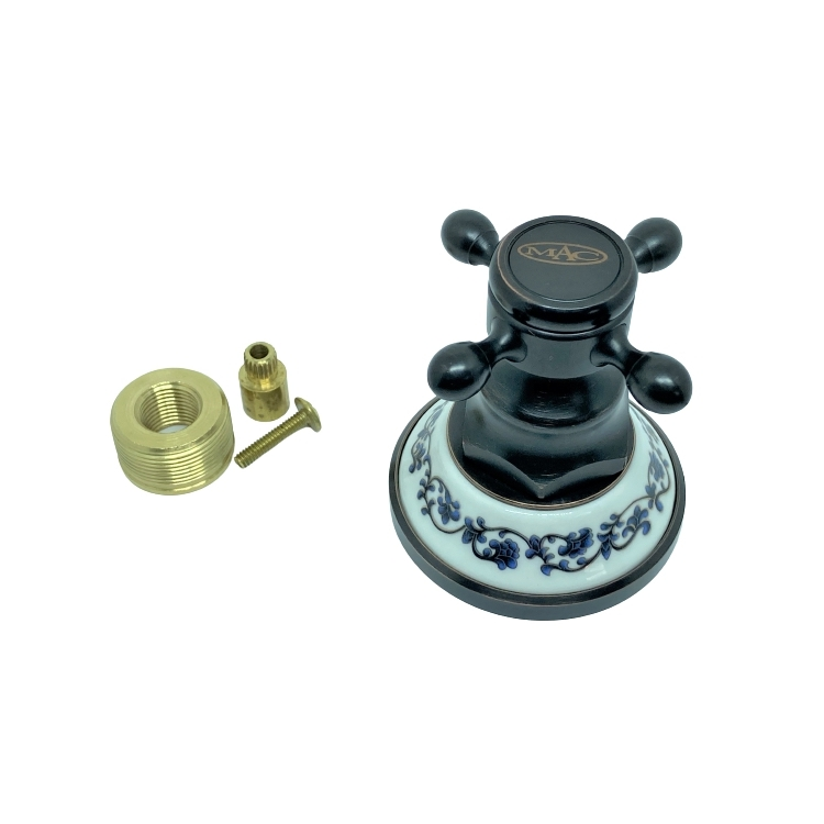 Acabamento Registro para Linha DECA 1/2"e 3/4" Preto Óleo com Porcelana 60138PP