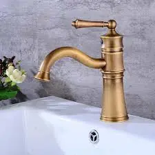 Torneira Vintage Retrô Bica Alta Bronze Antigo Quente/Fria 60223B