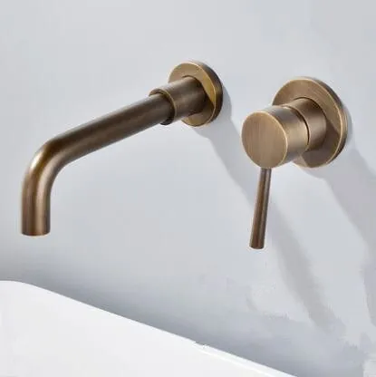 Torneira De Parede Monocomando Vintage Bronze Antigo Q/f