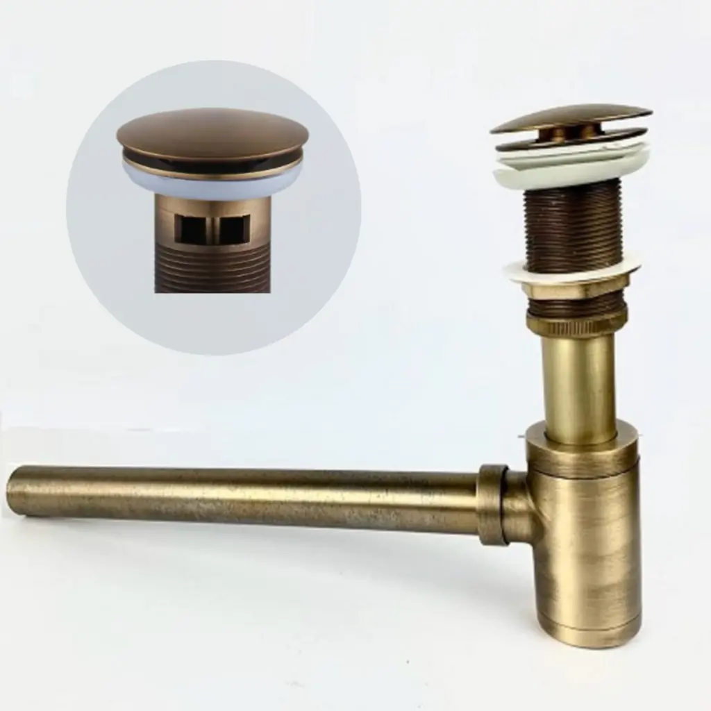 Kit Sifão C/ Válvula Click Bronze Antigo Pia/cuba/lavabo