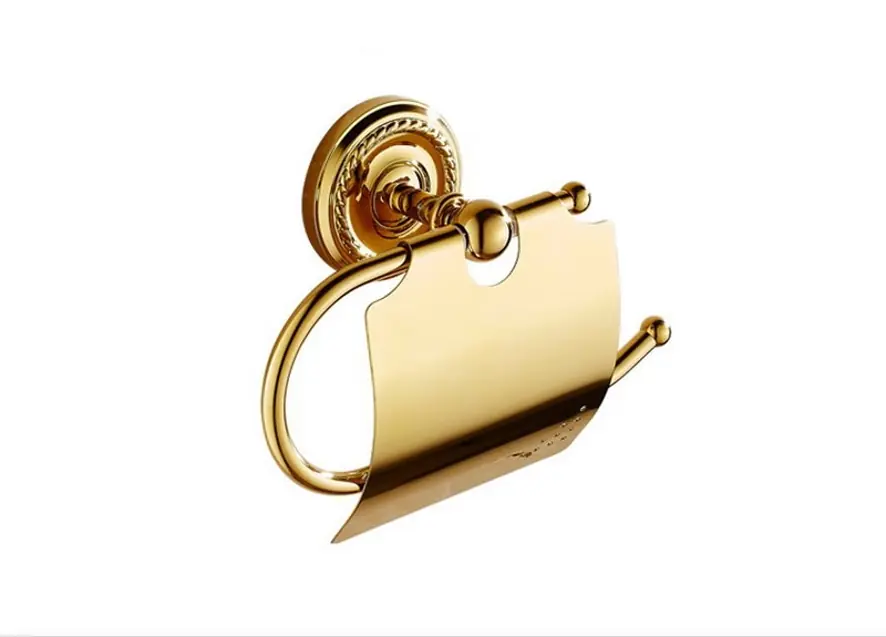Papeleira de Banheiro Vintage Dourado