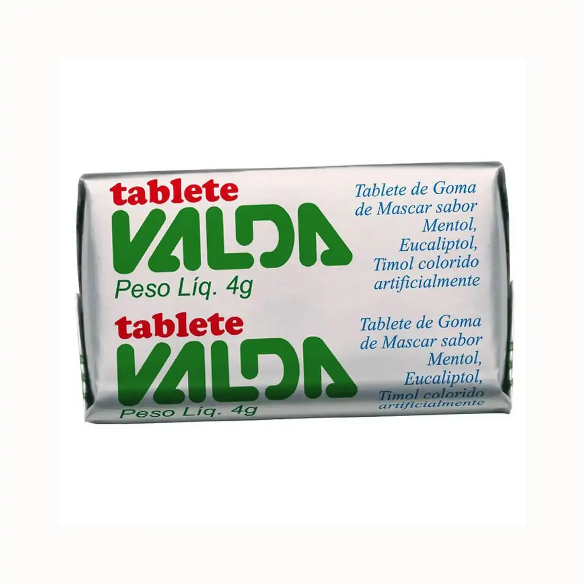 Goma De Mascar Tablete Mentol, Eucaliptol E Timol Valda 4g