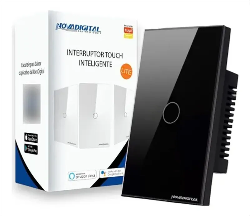 Interruptor Touch Inteligente 1 Botão Wi-fi Novadigital 4x2