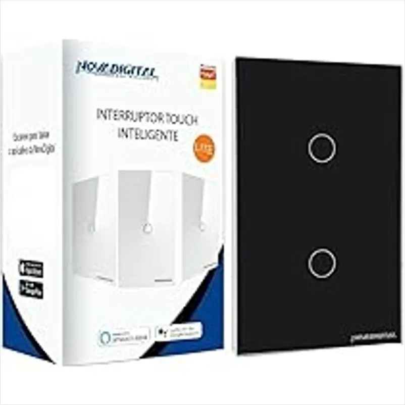 Interruptor Touch Inteligente 2 Botões Wi-fi Novadigital 4x2 Preto
