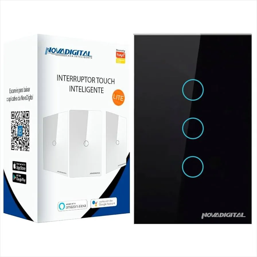 Interruptor Touch Inteligente 3 Botões Wifi Novadigital 4x2