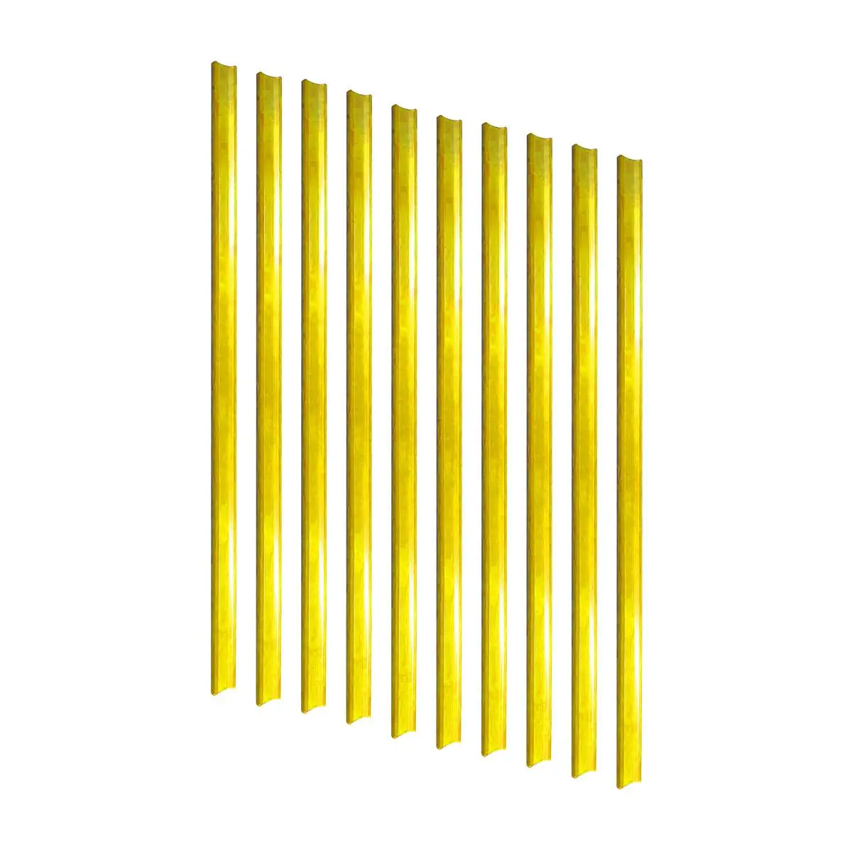 Kit - 10 Porta Etiqueta Simples 90 Cm Amarelo Com Acrílico New Plus/plus - Sa Gôndolas
