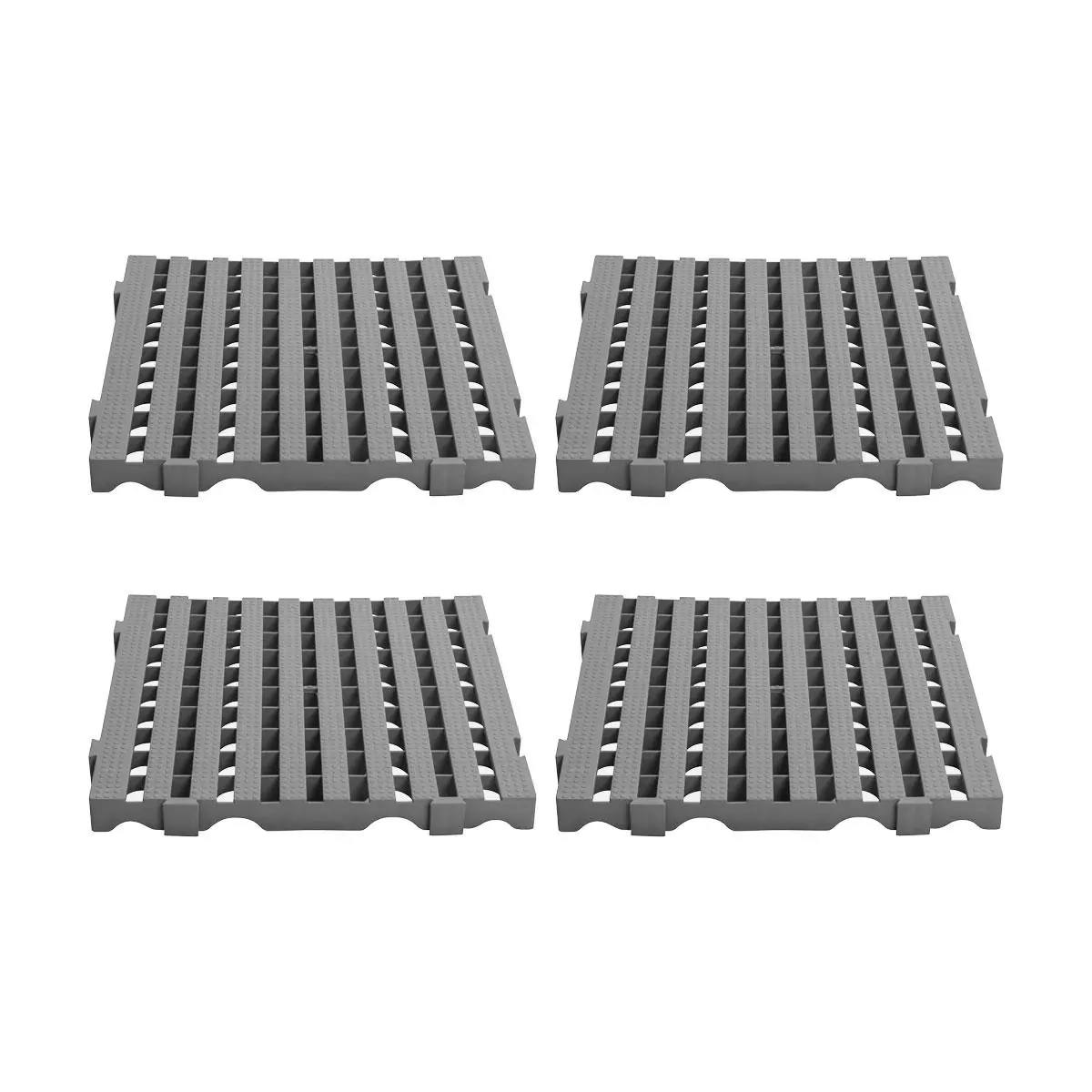 Kit - Estrado Plástico (4 Un = 1m²) 4,5x50x50 Cinza - Della Plast