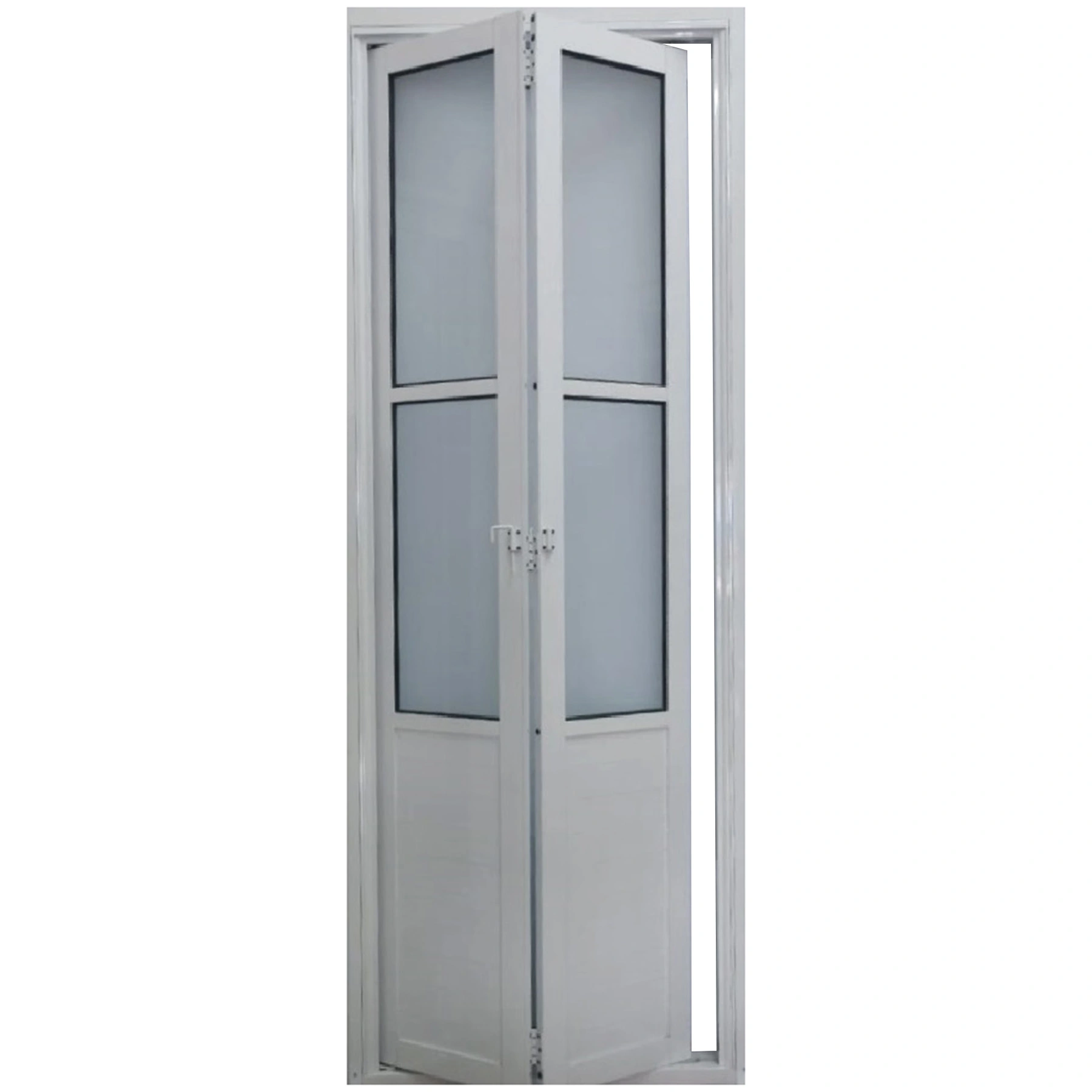 Porta De Alumínio Camarão Lambril Vidro Mini Boreal C/trinco 2,10 X 0,80 Esquerda Cor Branco Linha Premium