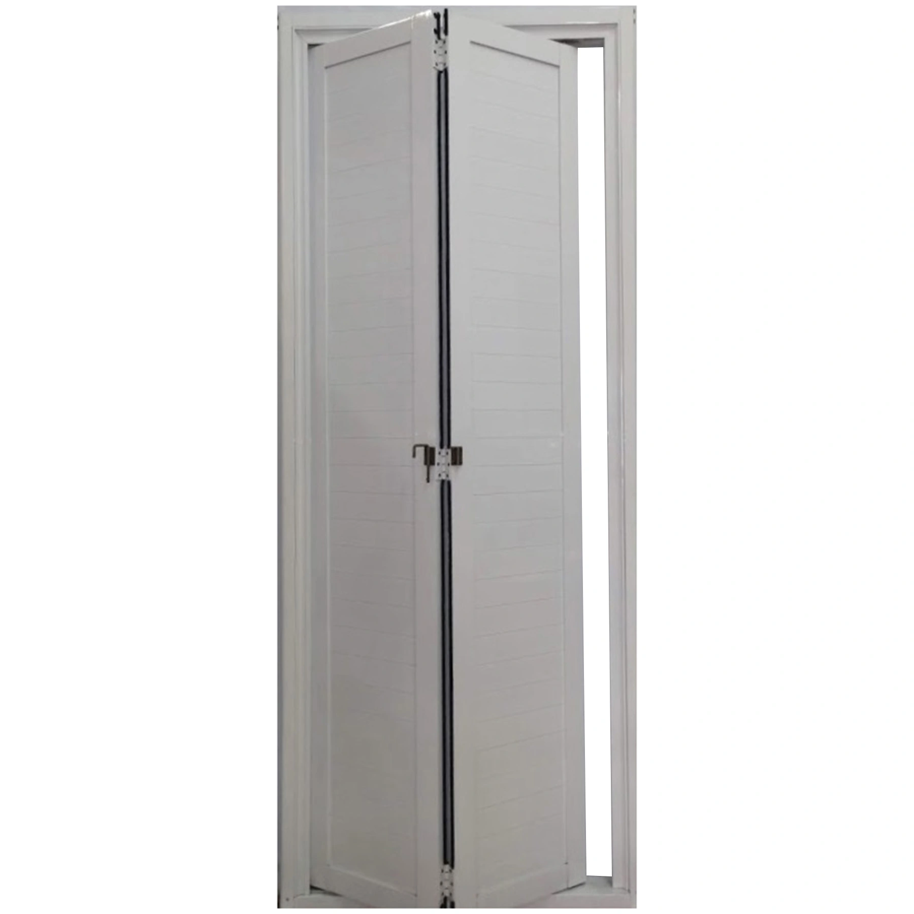 Porta De Alumínio Camarão Lambril C/trinco 2,10 X 0,90 Direita Cor Branco Linha Premium
