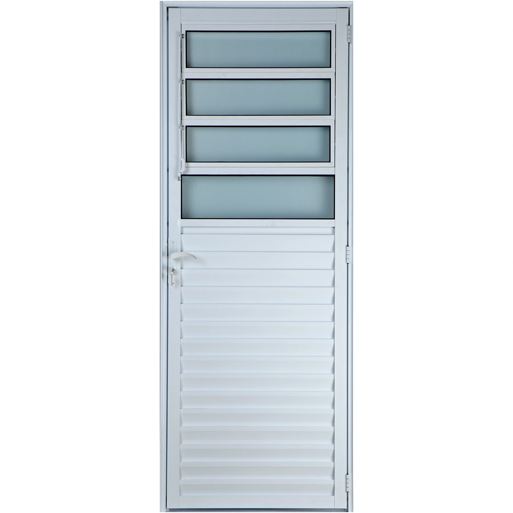 Porta De Alumínio Basculante 2,10 X 0,70 Direita Vidro Mini Boreal Linha All Soft Cor Branco