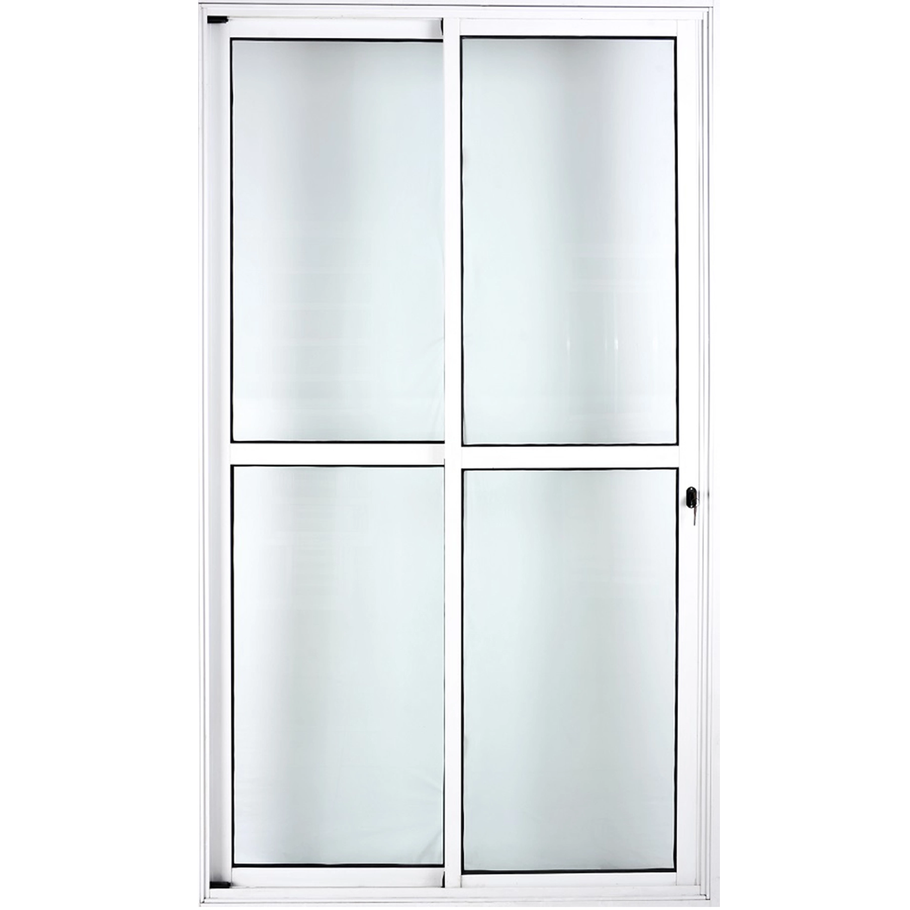 Porta Sacada 2 Folhas Com Fechadura 2,10 X 1,20 Cor Branco Linha Premium