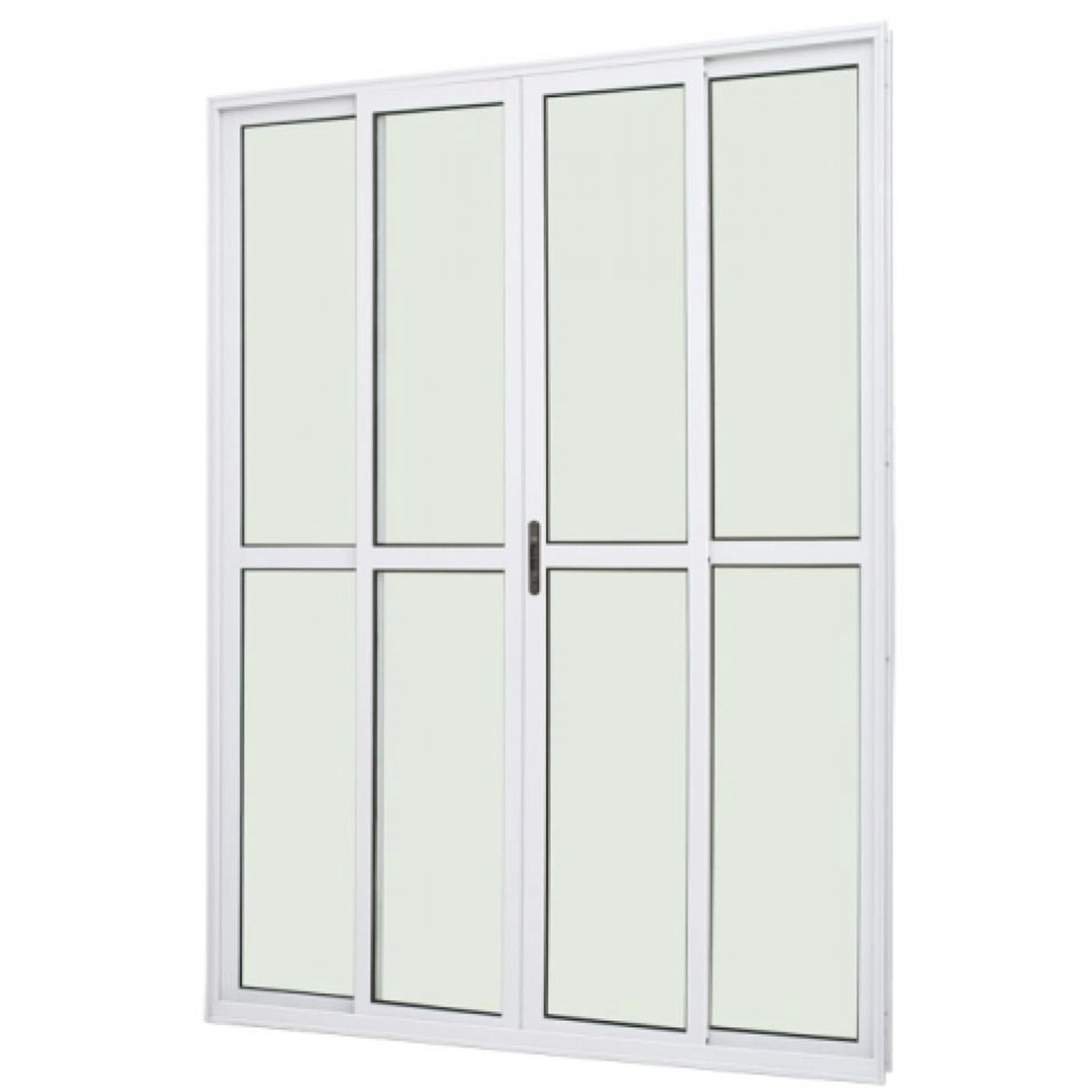Porta Sacada 4 Folhas Com Fechadura 2,10 X 2,00 Cor Branco Linha Premium