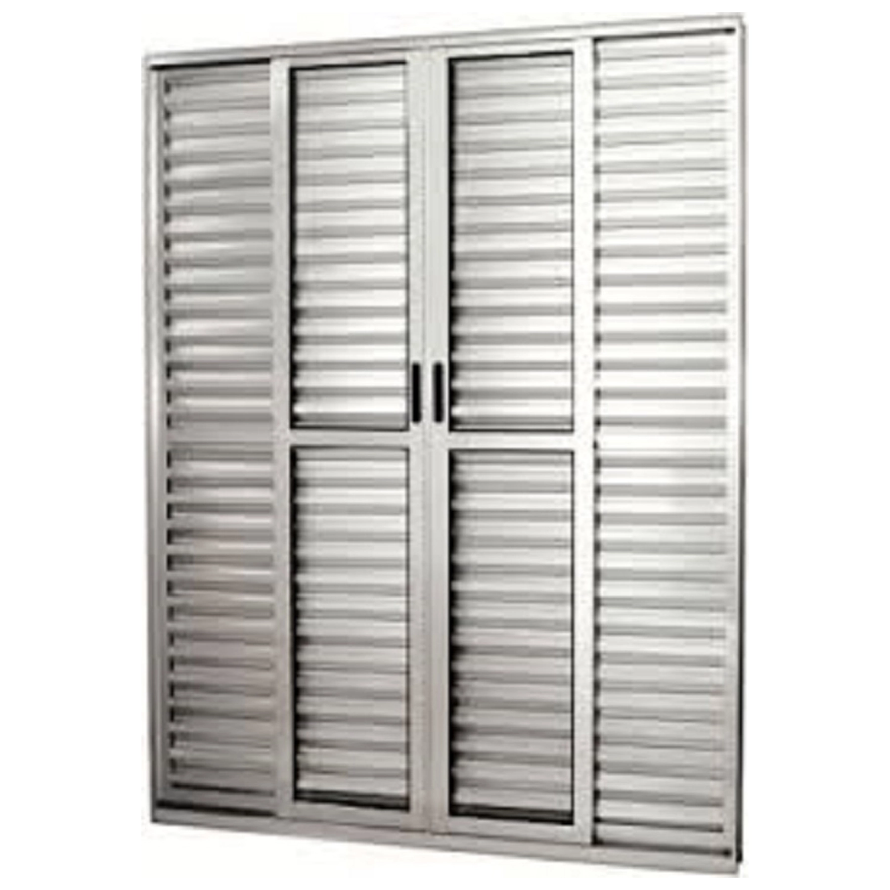 Porta De Alumínio De Correr Balcão 6 Folhas 2,10 X 2,00 Linha 25 Com Chave Cor Brilhante