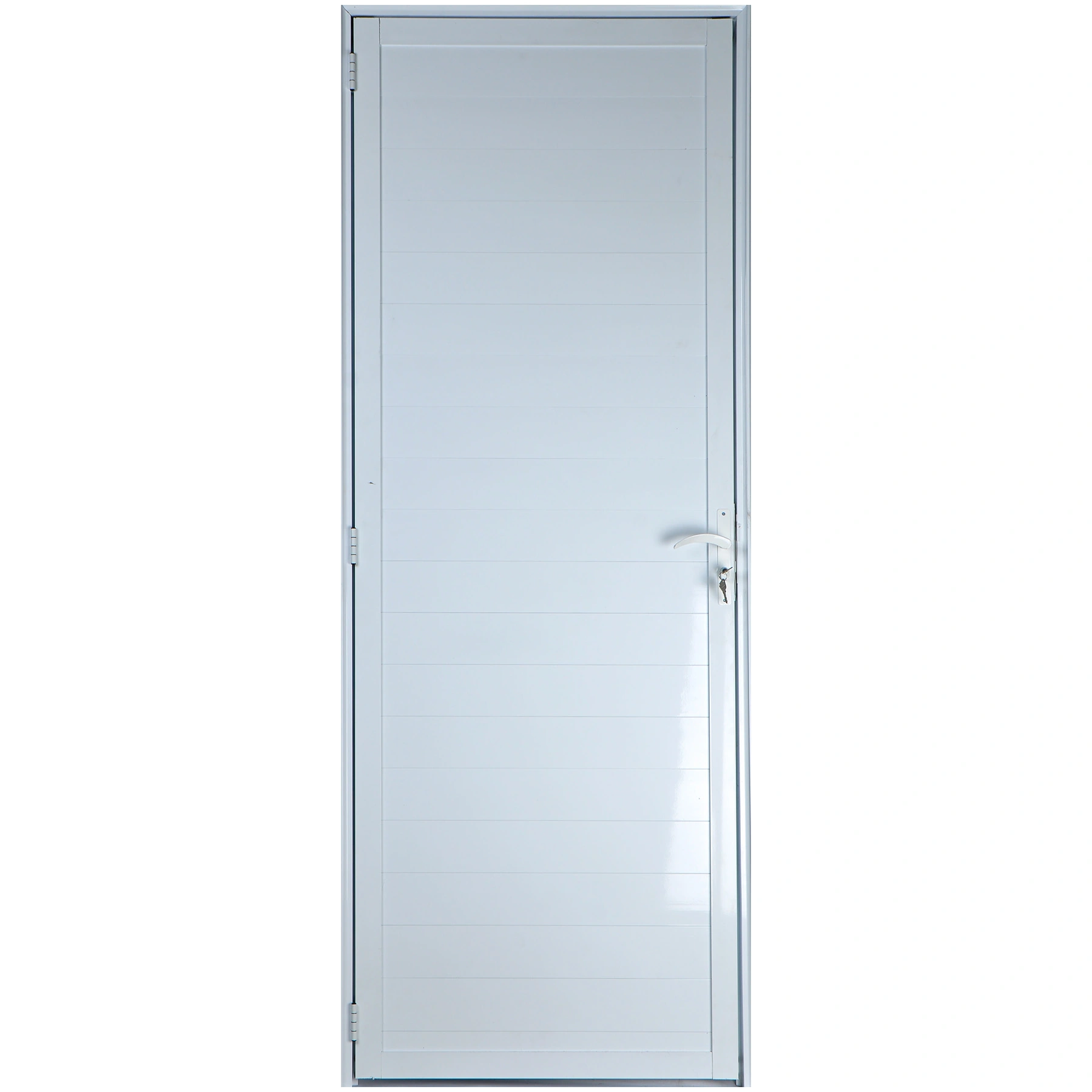 Porta De Alumínio Lambril 2,10 X 0,90 Esquerda Linha All Soft Cor Branco