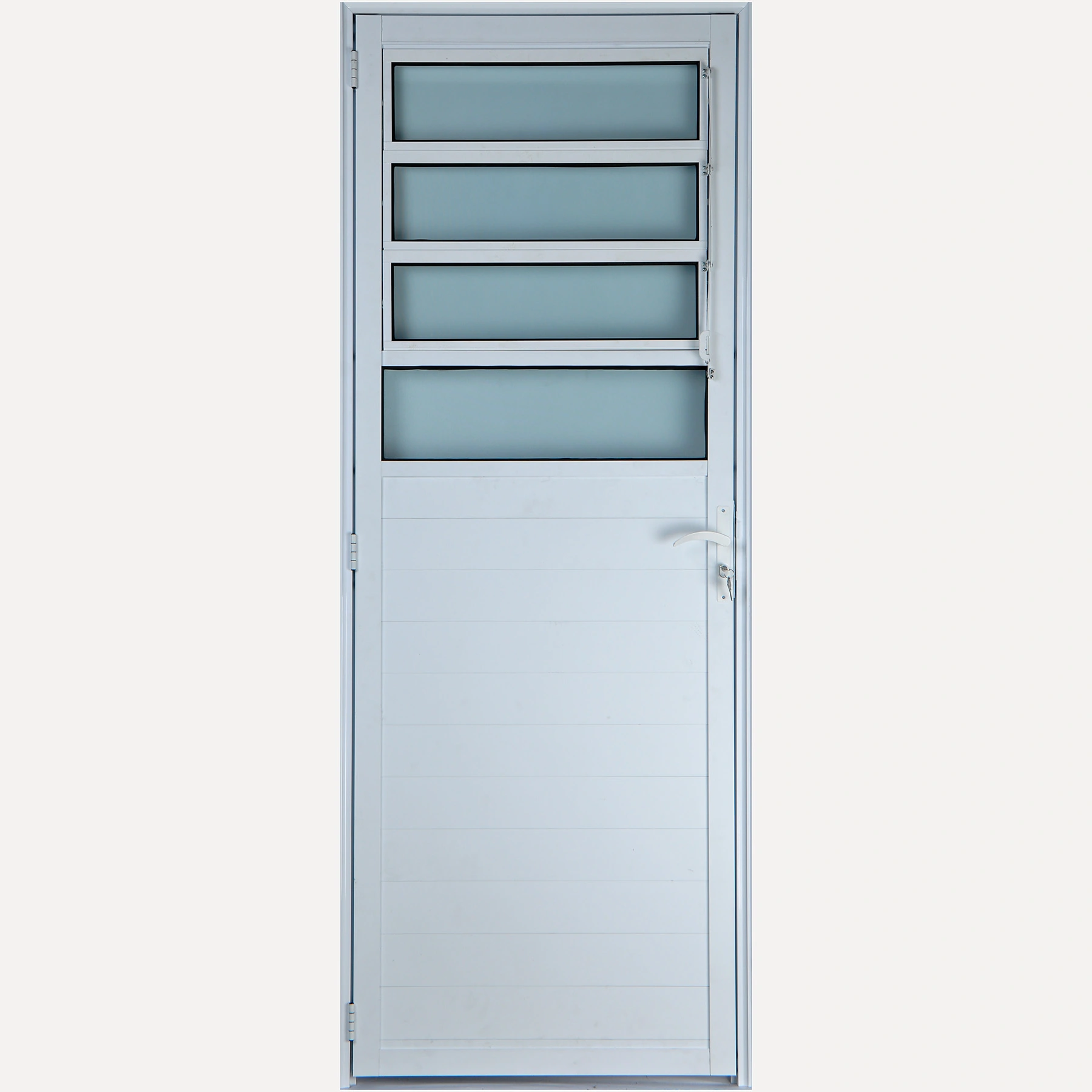 Porta De Alumínio Lambril Basculante 2,10 X 1,00 Direita Vidro Mini Boreal Linha All Soft Cor Branco