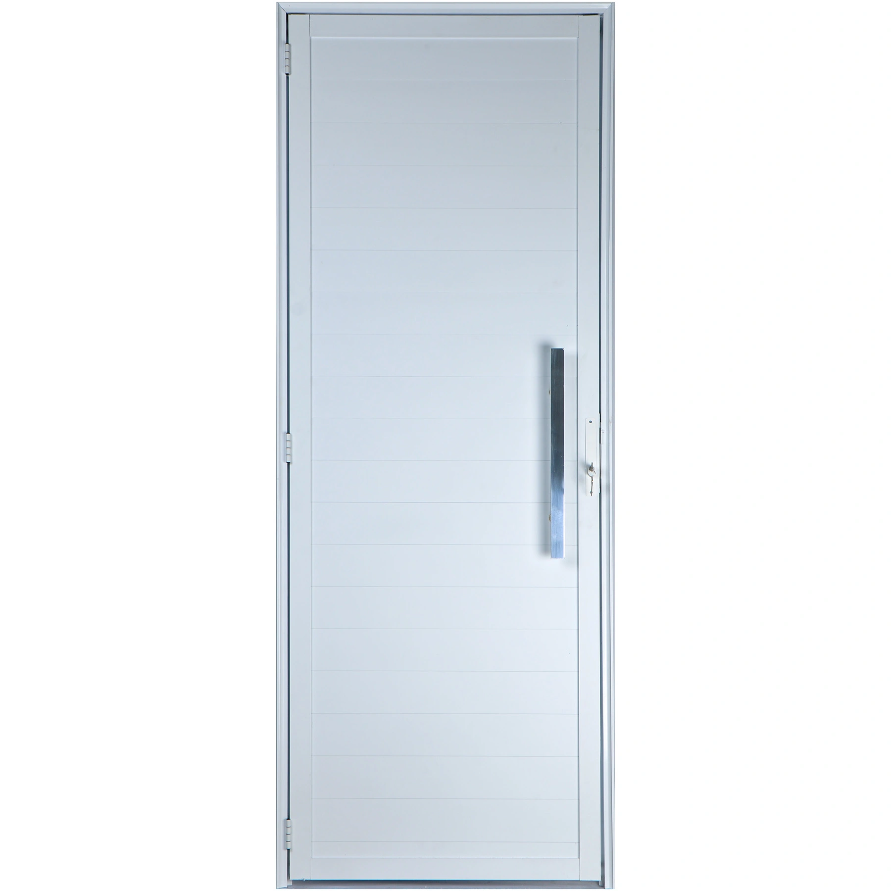 Porta De Alumínio Lambril Com Puxador 2,10 X 0,80 Direita Linha All Soft Cor Branco
