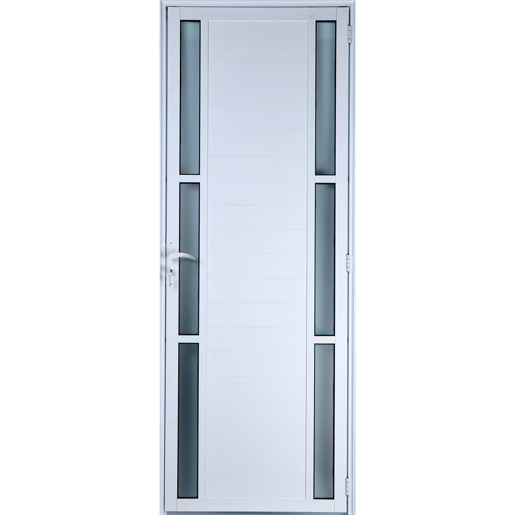 Porta De Alumínio Lambril Com Visor Duplo 2,10 X 1,00 Direita Linha All Soft Cor Branco