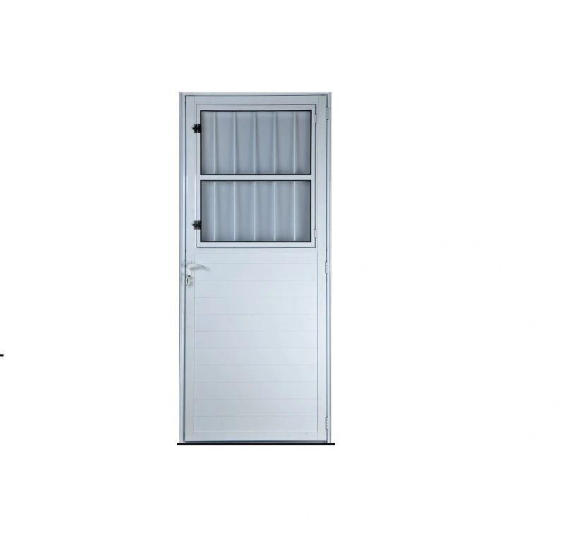 Porta De Alumínio Lambril Postigo 2,10 X 0,70 Direita Vidro Mini Boreal Linha All Soft Cor Branca