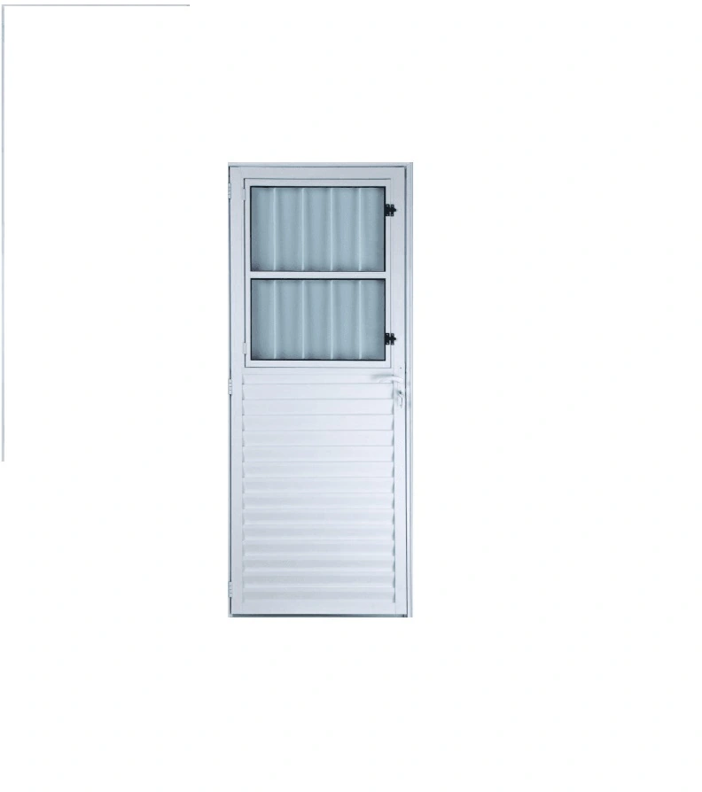 Porta De Alumínio Social Postigo 2,10 X 0,80 Direita Vidro Mini Boreal Linha All Soft Cor Branco