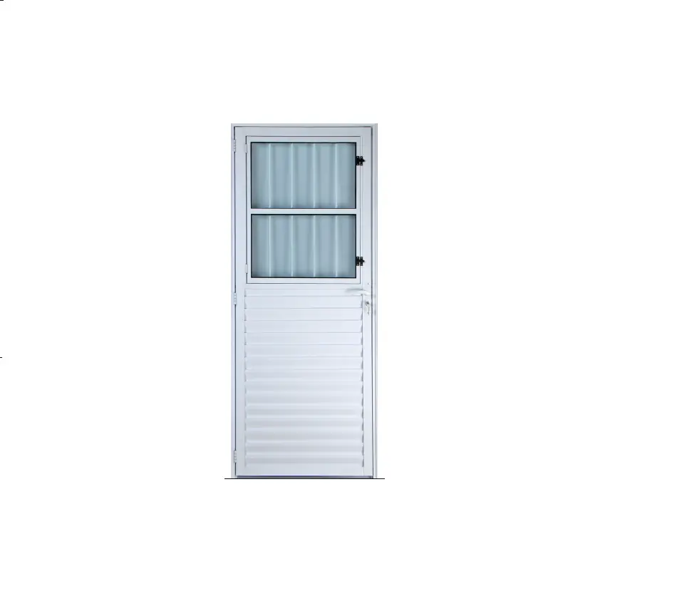 Porta De Alumínio Social Postigo 2,10 X 0,90 Esquerda Vidro Mini Boreal Linha All Soft Cor Branco