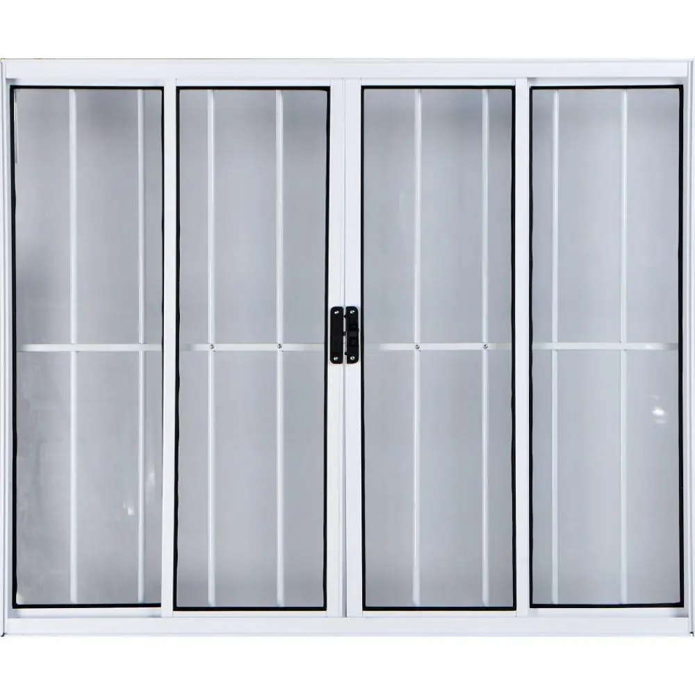 Vitro De Alumínio 4 Folhas 1,00 X 1,50 Com Grade Cor Branco Linha All Modular