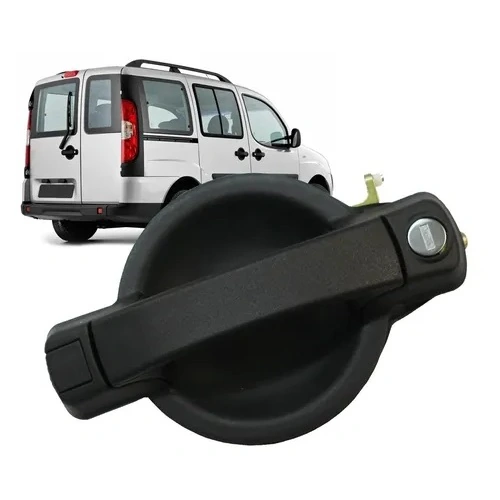 Maçaneta Externa da Porta Dianteira FIAT DOBLO Lado Esquerdo Preta com Chave - V&B 7881