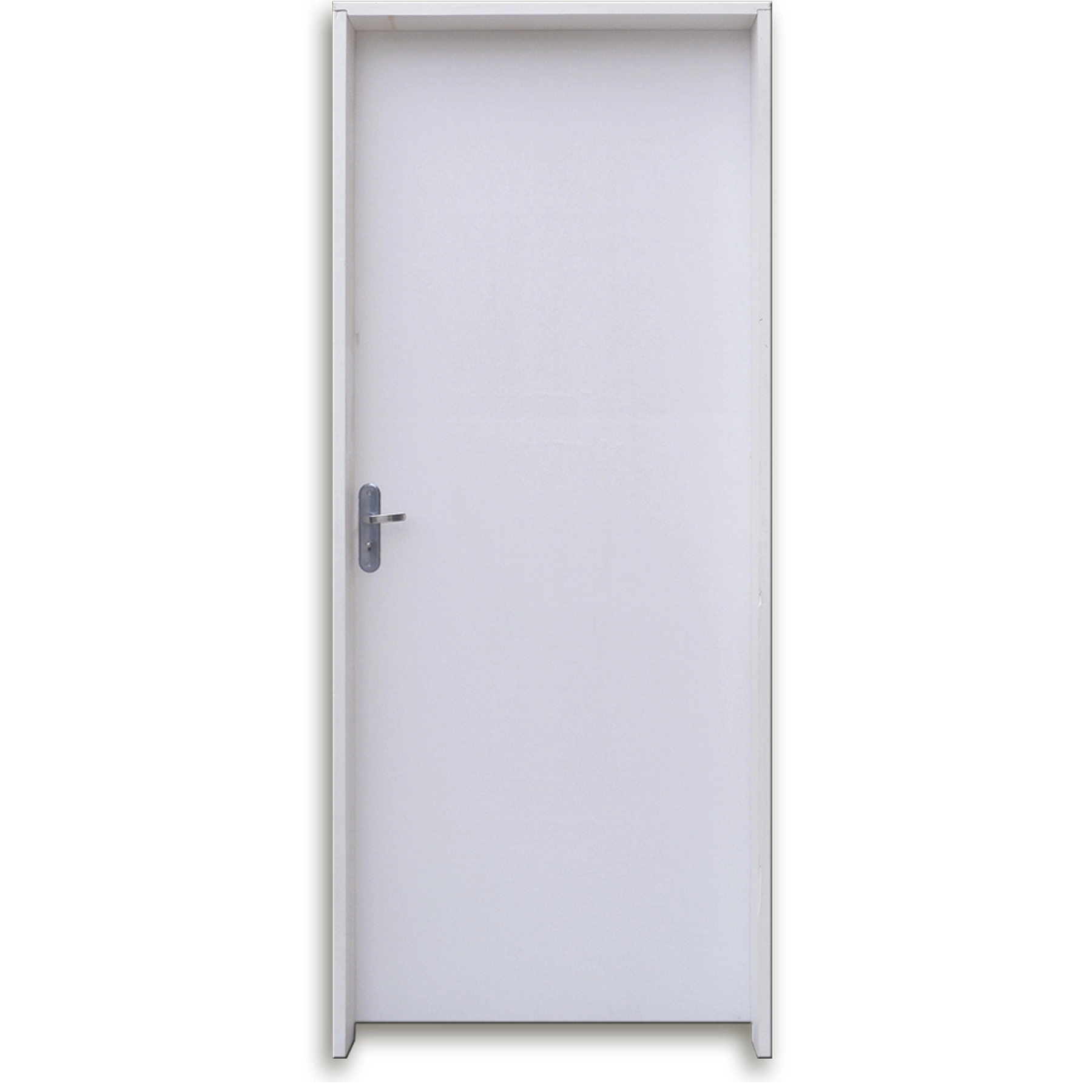 Kit Porta De Madeira Lisa Hdf Primer Semi Pronta 2,10 X 0,62 Esquerda Linha Uni