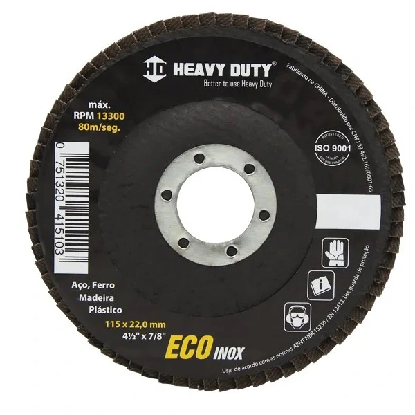 Disco Flap Ecoinox Fibra Conico 4.1/2 Grana 40 - 50 Unidades