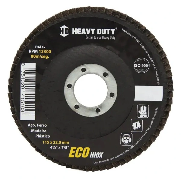 Disco Flap Ecoinox Fibra Conico 4.1/2 Grana 60 - 50 Unidades