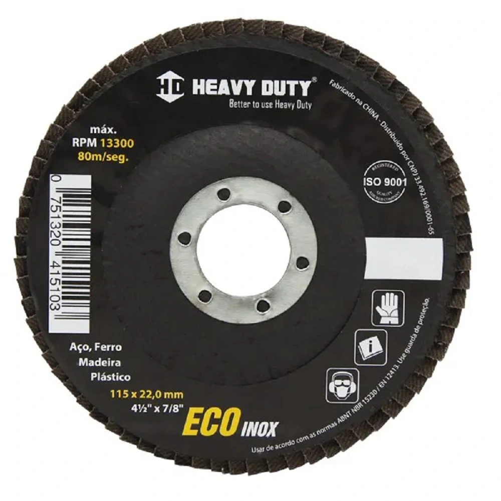 Disco Flap Ecoinox Fibra Conico 4.1/2 Grana 80 - 30 Unidades