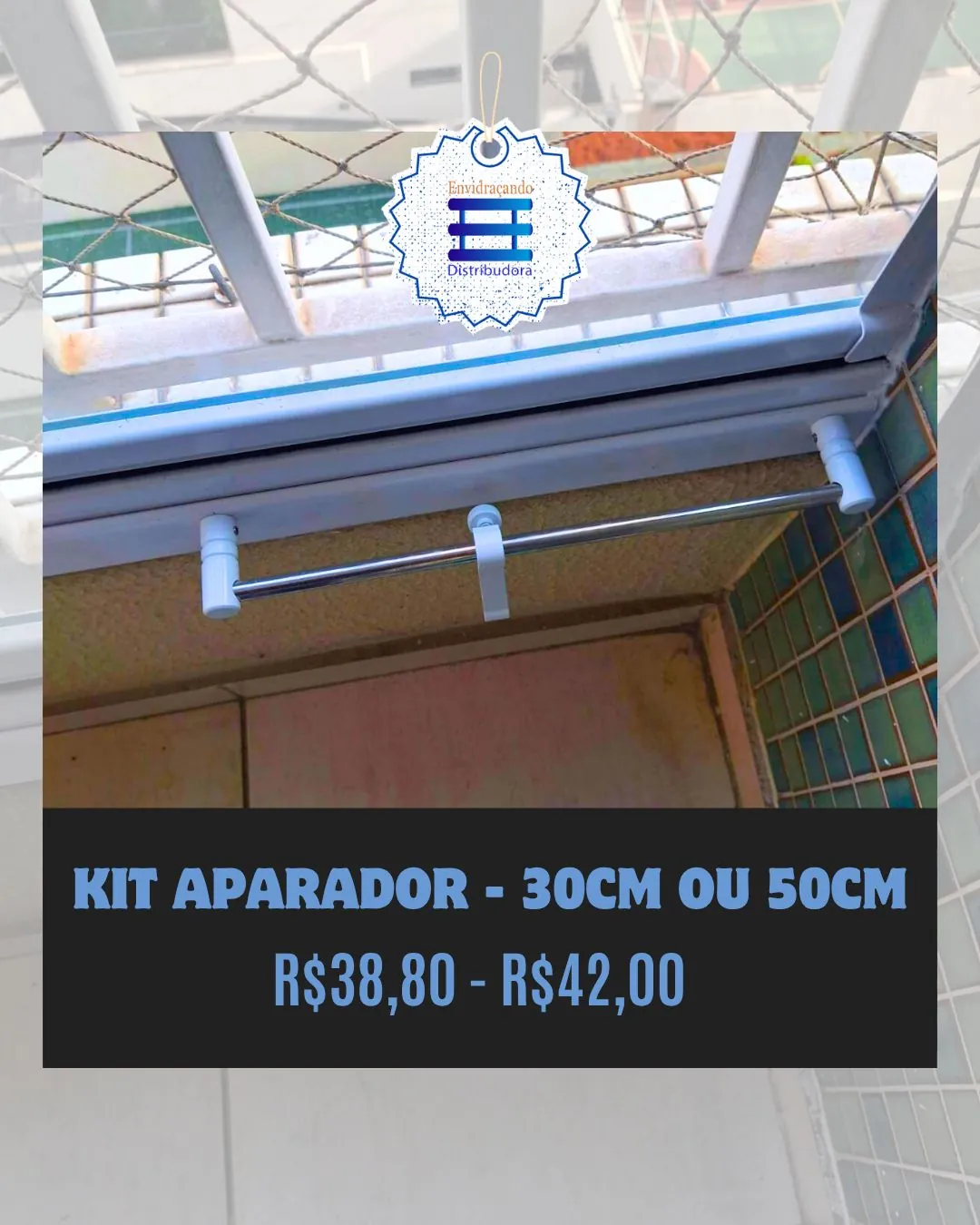 Kit Aparador Sacada Injetado Envidraçamento - Branco - 50cm
