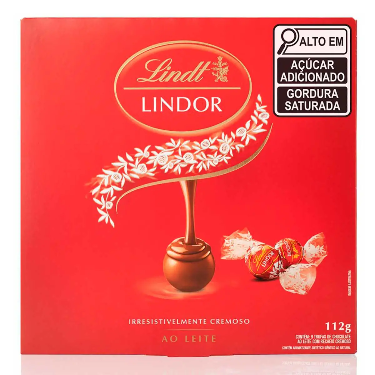 Caixa de Presente Lindt Lindor Chocolate Ao Leite 112g Com 9 unidades