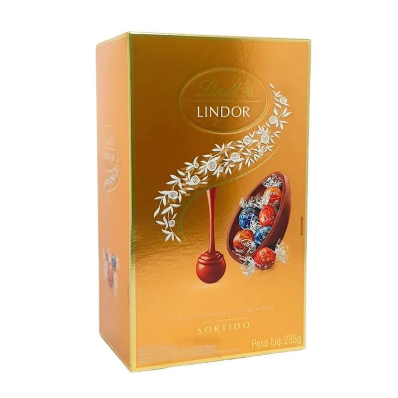 Ovo De Páscoa Ao Leite Recheio Chocolates Sortidos Lindt Lindor Caixa 235g