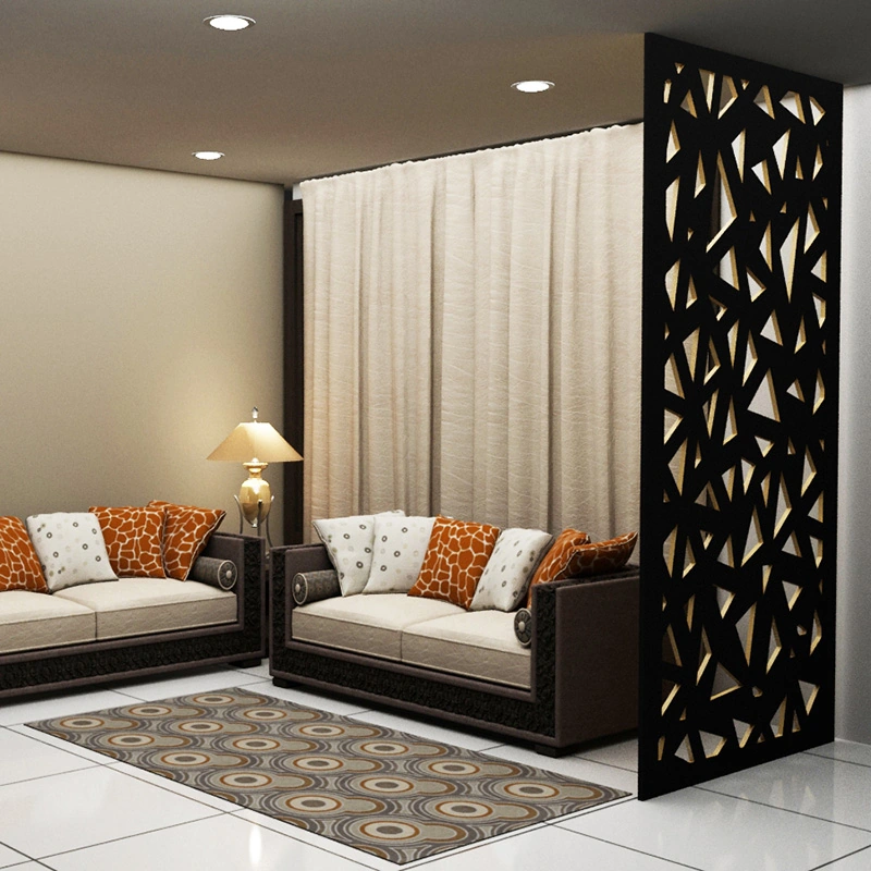 Painel Vazado Divisória Mdf Santorini Preto - 0 90x2 20m
