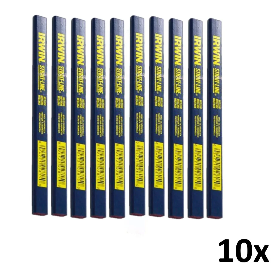Kit 10 Lápis Carpinteiro E Marceneiro P/ Marcações Irwin