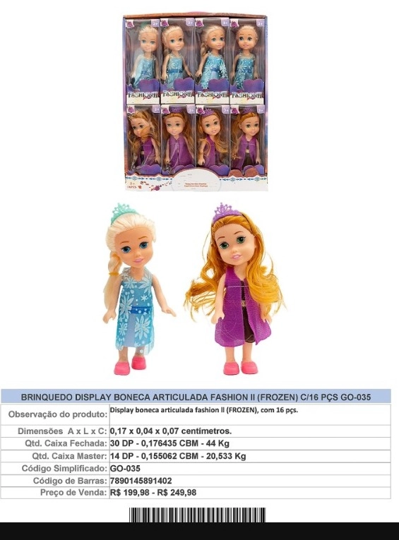 Boneca Versao Frozen La20