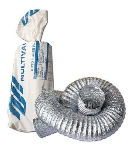 Duto Flexível 263mm 10 Polegada 1 Metro Aluminizado Multivac