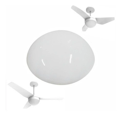 Globo De Vidro Aliseu Jet Nano Branco Leitoso Original Branco