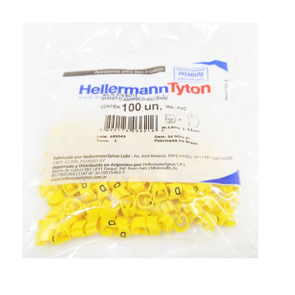Marcador Anilha P/ Cabos 1,5 A 10 Mm² Mhg3/7 Letra D