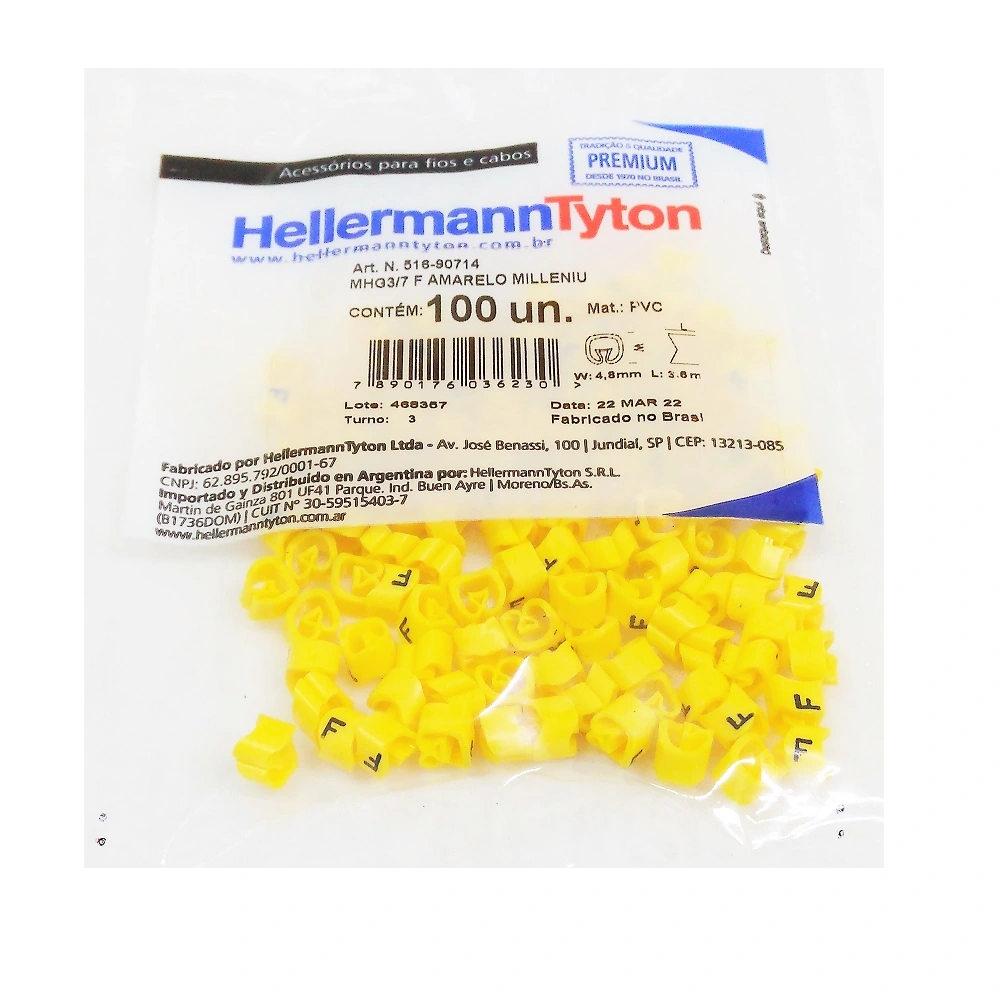 Marcador Anilha P/ Cabos 1,5 A 10 Mm² Mhg3/7 Letra F