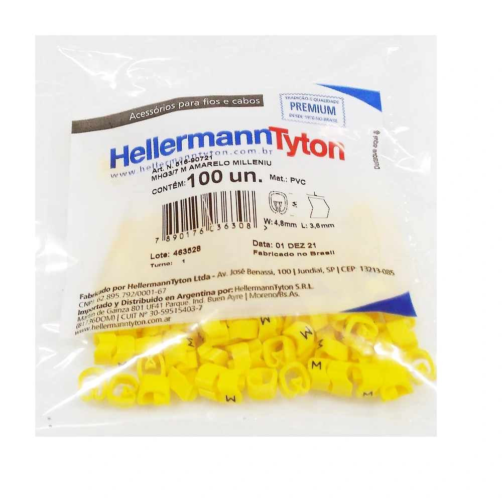 Marcador Anilha P/ Cabos 1,5 A 10 Mm² Mhg3/7 Letra M