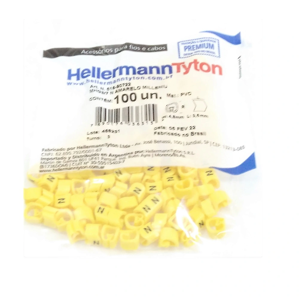 Marcador Anilha P/ Cabos 1,5 A 10 Mm² Mhg3/7 Letra N