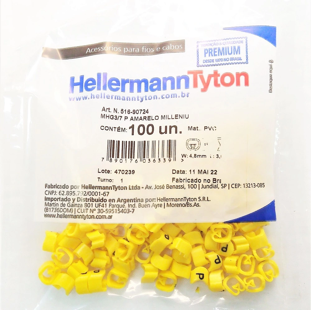 Marcador Anilha P/ Cabos 1,5 A 10 Mm² Mhg3/7 Letra P