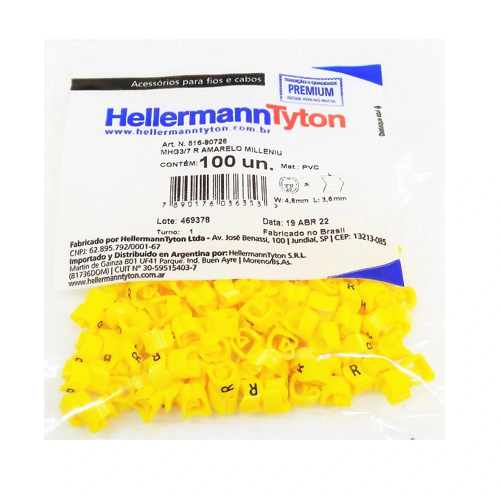 Marcador Anilha P/ Cabos 1,5 A 10 Mm² Mhg3/7 Letra R