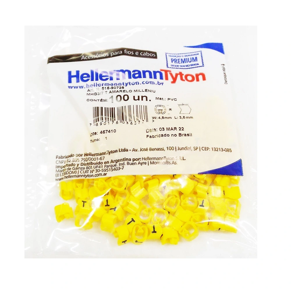 Marcador Anilha P/ Cabos 1,5 A 10 Mm² Mhg3/7 Letra T
