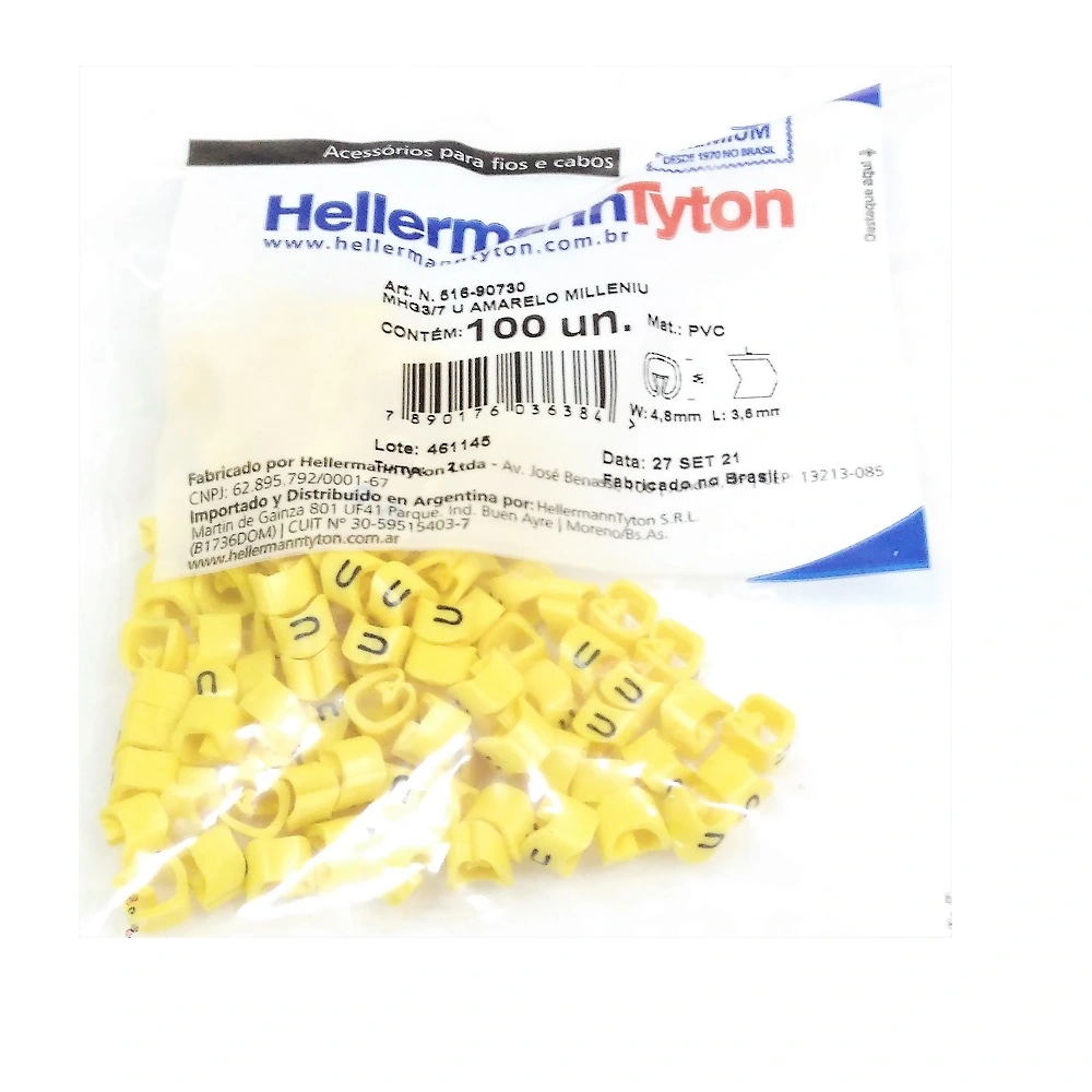 Marcador Anilha P/ Cabos 1,5 A 10 Mm² Mhg3/7 Letra U